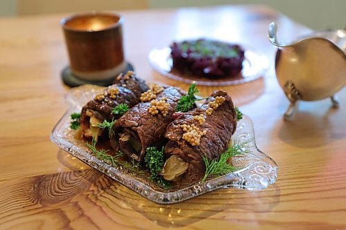 RUTH BONNEVILLE / WINNIPEG FREE PRESS

ENT -  Christmas Side Dishes
Deer + Almond 

Story: Christmas Side Dishes
Five chefs share their favourite Christmas side dishes. 

Featuring, Kris Kurus&#x573; rotkohl and rouladen. 

Feature by AV Kitching 

Nov 28th,, 2023