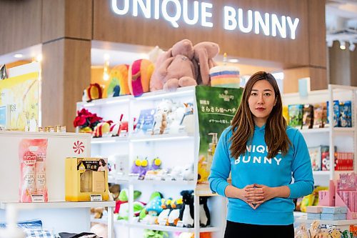 MIKAELA MACKENZIE / WINNIPEG FREE PRESS

 Fiona Zhao, owner of Unique Bunny, at their Pembina location on Friday, Dec. 1, 2023. Unique Bunny is leaving Osborne Village after eight and a half years, largely due to crime and worries about staff safety. For Gabby story.
Winnipeg Free Press 2023