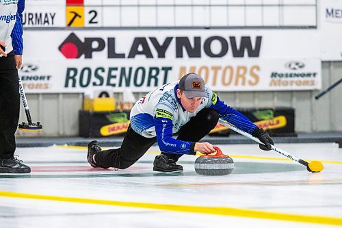 MIKAELA MACKENZIE / WINNIPEG FREE PRESS

Skip Braden Calvert at the DEKALB Superspiel in Morris on Monday, Dec. 4, 2023. For Taylor Allen story.
Winnipeg Free Press 2023