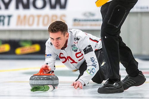 MIKAELA MACKENZIE / WINNIPEG FREE PRESS

Skip Ryan Wiebe at the DEKALB Superspiel in Morris on Monday, Dec. 4, 2023. For Taylor Allen story.
Winnipeg Free Press 2023