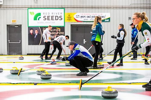 MIKAELA MACKENZIE / WINNIPEG FREE PRESS

Skip Braden Calvert at the DEKALB Superspiel in Morris on Monday, Dec. 4, 2023. For Taylor Allen story.
Winnipeg Free Press 2023