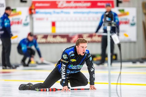 MIKAELA MACKENZIE / WINNIPEG FREE PRESS

Skip Jordon McDonald at the DEKALB Superspiel in Morris on Monday, Dec. 4, 2023. For Taylor Allen story.
Winnipeg Free Press 2023