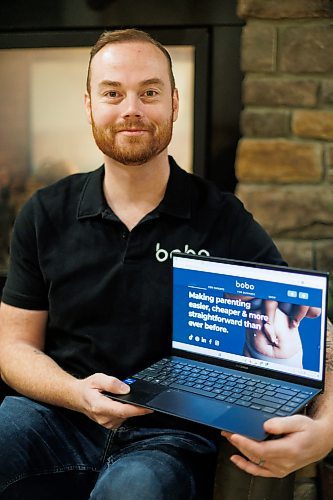 MIKE DEAL / WINNIPEG FREE PRESS
Grant McDonald, co-founder of Bobo.
Bobo is a start-up online platform using AI to connect soon-to-be parents with local services, like sleep consultants and photographers, and to show local health guidelines. They will be launching a mobile app that tracks women&#x2019;s pregnancy in the spring, but they have a website that people can start using now.
See Gabrielle Piche story
231204 - Monday, December 04, 2023.
