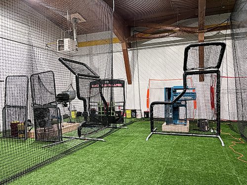 The dedicated batting cages for softball and baseball are shown at the TC Indoor Sports Facility. (Perry Bergson/The Brandon Sun)
