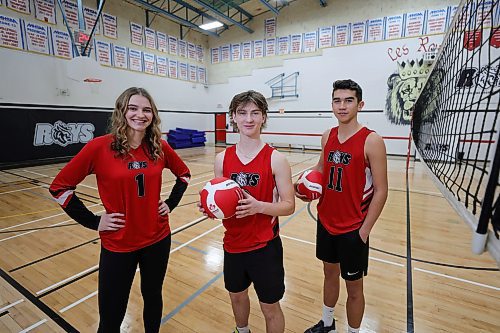 RUTH BONNEVILLE / WINNIPEG FREE PRESS

SPORTS - vball

Photo of  star volleyball players,  Maxime Vermette (Varsity Boys, #11), Bethany Carter (#1, varsity girls) and Logan Barnaby (#6, junior boys) in the gymnasium at Coll&#xe8;ge R&#xe9;gional Gabrielle-Roy in  &#xce;le-des-Ch&#xea;nes MB.

Feature on College Gabrielle Roy&#x2019;s three recent high school volleyball titles


Sawatzky story.

Dec 5th,  2023