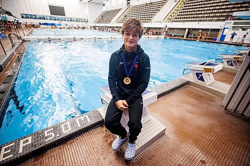 MIKE DEAL / WINNIPEG FREE PRESS
Alex Tiaglei at Pan Am pool Wednesday morning. Alex recently won gold at the first Pan Am junior high diving championships.
See Josh Frey-Sam story
230830 - Wednesday, August 30, 2023.