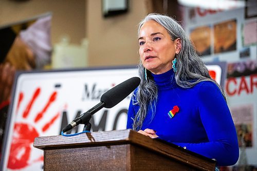 Families Minister Nahanni Fontaine, seen here speaking at a media event on Dec. 8, says the NDP government is “working with experts” to ensure they make the right changes to Manitoba's law protecting seniors in care, Tom Brodbeck explains. (Mikaela Mackenzie/Winnipeg Free Press)