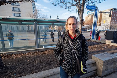 MIKE DEAL / WINNIPEG FREE PRESS
Jessie Wolchock lives in the Seven Oaks area of Winnipeg and takes the bus to school at Red River Collegiate downtown campus.
Wolchoch says it&#x2019;s affordable especially if you have a WinPass, &#x201c;I have always taken the bus since I was 12.&#x201d; 
She says it&#x2019;s reliable, except that the shelters are all broken, so, in the winter it&#x2019;s hard. If she could ask for changes it would be that the shelters are fixed to help protect people from the cold winds. 
231206 - Wednesday, December 06, 2023.