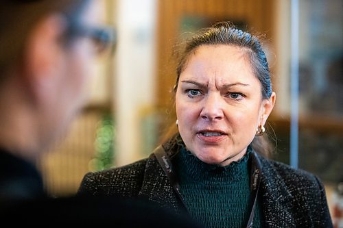 MIKAELA MACKENZIE / WINNIPEG FREE PRESS
	
Councillor Sherri Rollins speaks to the media about the City Hall menorah being taken down on the weekend on Monday, Dec. 11, 2023. For Joyanne story.
Winnipeg Free Press 2023