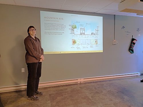Gillian Kolody presents findings on Dec. 11 from an age-friendly study she and other University of Manitoba students undertook over several months in Neepawa. (Miranda Leybourne/The Brandon Sun)