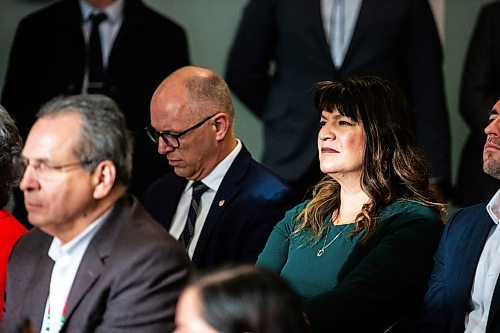 MIKAELA MACKENZIE / WINNIPEG FREE PRESS
	
Minister Bernadette Smith listens to speeches before the signing of a memorandum of understanding at Portage Place on Tuesday, Dec. 12, 2023. For Joyanne story.
Winnipeg Free Press 2023