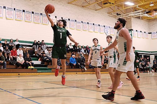 16122023
Felip Elizalde #1 of the Neelin Spartans leaps to let a shot off on net during the Spartans 20th annual Brandon Sun Spartan Invitational game against the Dauphin Clippers at &#xc9;cole Secondaire Neelin High School on Friday.
(Tim Smith/The Brandon Sun)