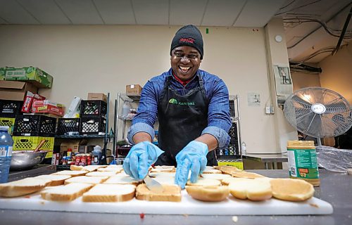 RUTH BONNEVILLE / WINNIPEG FREE PRESS

LOCAL - Agape / LG

Photo of Agape Table volunteer, Anthony Imhanlahimi, from Nigeria, all smiles as he makes sandwiches for clients Monday. 

Lieutenant-governor to visit Agape Table to kick off Sharing Hope Initiative

Lt.-Gov. Anita Neville, visits  Agape Table on Monday to deliver over 300 pounds of non-perishable food items donated by guests of Government House as part of the Lieutenant Governor&#x573; Sharing Hope Initiative, a program started by Neville this past September.

Recognizing that access to nutritious food is a fundamental human right, the vision of Lt.Gov. Neville in establishing the Lieutenant Governor&#x573; Sharing Hope Initiative is to use her voice to raise awareness about food insecurity and support shelters and food banks through the ongoing collection of non-perishable food items at Government House events.

Lt.-Gov. Neville intends to support different organizations throughout Manitoba for the duration of her time in office.

Dec 18th,  2023
