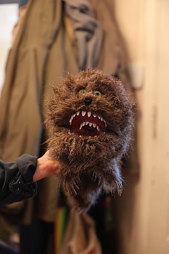 Marily Hardy says she made this "Fizzgig" puppet for her daughter who rewatched the movie "The Dark Crystal," and "needed one." (Kyla Henderson/The Brandon Sun)