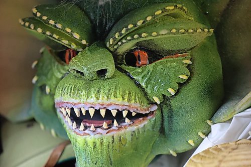 Hardy's eerie Gremlin's mask she made one Halloween. (Kyla Henderson/Brandon Sun)