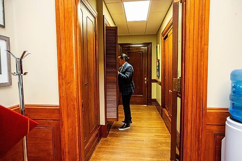 MIKAELA MACKENZIE / WINNIPEG FREE PRESS
	
Wab Kinew warms up his coffee in the office microwave before heading out again on Friday, Dec. 15, 2023. For Maggie story.
Winnipeg Free Press 2023