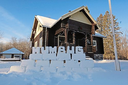 A building along Highway 10 on the north side of Riding Mountain National Park has a little fun with the spirit of the season with a snow sculpture spelling out the word "Humbug."  The word was famously uttered by Charles Dickens' fictional character Ebenezer Scrooge before being visited by the spirits of Christmas past, present and future, which left him a changed man for the better. (Matt Goerzen/The Brandon Sun)