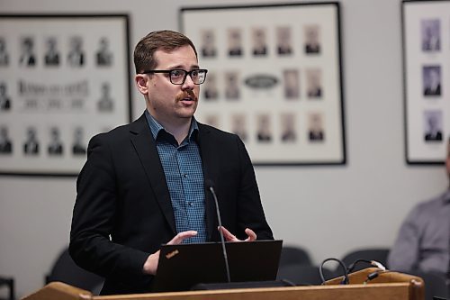 Matthew Excel of accounting firm MNP told Brandon City Council on Monday that the 10-year financial sustainability plan made for the City of Brandon incorporates everything on the city's capital planning wishlist and could change depending on what items council decides to proceed with. (Colin Slark/The Brandon Sun)