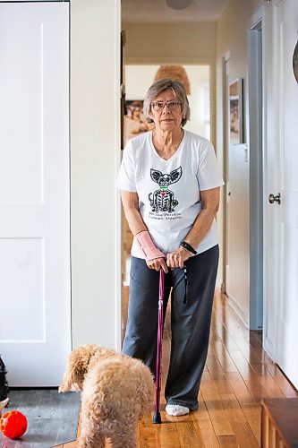 MIKAELA MACKENZIE / WINNIPEG FREE PRESS
	
Judy Waytiuk, who just had a hip replacement done in Fargo last week (one of the last out-of-province surgeries before the program was discontinued), in her home in Winnipeg on Tuesday, Dec. 19, 2023. For Katie story.
Winnipeg Free Press 2023