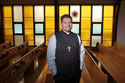 Jonathan Hoskin, Archdeacon with the Anglican Church of Canada, oversees church services for both the Lutheran Redeemer Church and St. George’s Anglican Church, at the Lutheran Redeemer Church location on Ashgrove Blvd.  (Tim Smith/The Brandon Sun)