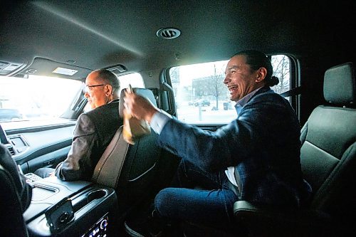 MIKAELA MACKENZIE / WINNIPEG FREE PRESS
	
Wab Kinew grabs his breakfast from McDonald&#x573; on Friday, Dec. 15, 2023. For Maggie story.
Winnipeg Free Press 2023