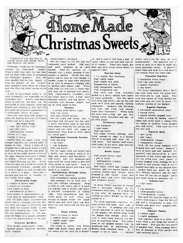 A collection of recipes for Christmastime treats, as first published in the Dec. 24, 1914 edition of what was then known as The Brandon Weekly Sun. (Brandon Sun files)