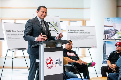 MIKAELA MACKENZIE / WINNIPEG FREE PRESS
	
Premier Wab Kinew speaks before the signing of a memorandum of understanding at Portage Place on Tuesday, Dec. 12, 2023. For Joyanne story.
Winnipeg Free Press 2023