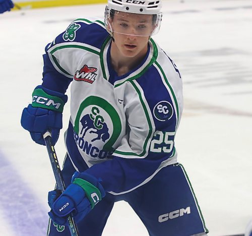 Brandonite Clarke Caswell of the Swift Current Broncos has nine goals and 24 assists in just 33 games in his second Western Hockey League season, already matching and eclipsing his totals from his rookie campaign. (Perry Bergson/The Brandon Sun)
Dec. 27, 2023