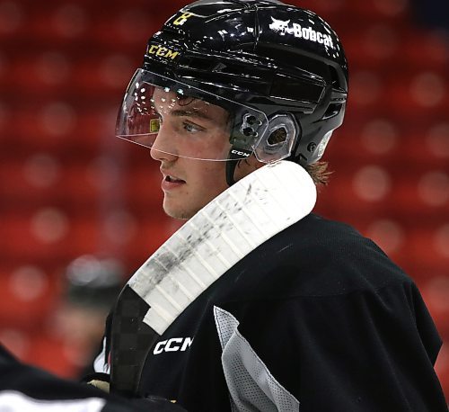 Brandon Wheat Kings defenceman Quinn Mantei, shown at a recent practice at Westoba Place, said the first game back after Christmas is definitely a challenge as players face a busy schedule all season and then suddenly have to play again after a 10-day break. (Perry Bergson/The Brandon Sun)
 