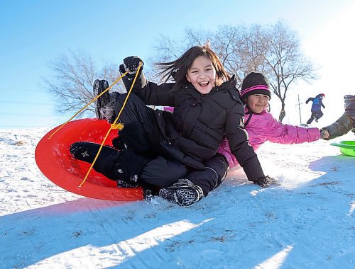 RUTH BONNEVILLE / WINNIPEG FREE PRESS

Standup - Tobogganing fun

Siblings from left, Olivia Ross-Choken (9yrs), Amelia Ross-Choken (Pink jacket, 7yrs), Joanna Ross-Choken (pink hat, 5yrs) and Denzel Ross-Choken  (10yrs, far right), scream in laughter as they toboggan together down the hills at Westview park Wednesday.  Dad, Joseph, watched from nearby smiling as they had fun. 


Dec 27th, 2023