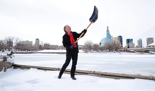 RUTH BONNEVILLE / WINNIPEG FREE PRESS

ENT - John Sauder

Fun portraits of long-time CBC  meteorologist, John Sauder, with view of  downtown Winnipeg in the background and holding  both a shovel and umbrella for all kinds of Winnipeg weather.  

Story: What I Know About&#x260; 
&#x260;the weather. John Sauder, the CBC meteorologist, will be retiring in January 2024. He will talk about his job, what his plans are for the future, how much the field of meteorology has changed since the first started, weather systems etc&#x260;Story is in the first person.

AV Kitching  story

Dec 12th,  2023
