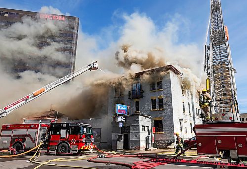 RUTH BONNEVILLE / WINNIPEG FREE PRESS

Local - Windsor Hotel Fire

Several Fire crews worked to put out a fully involved fire that engulfed the Windsor Hotel Wednesday.  Parts of the south  wall of the hotel collapsed onto parked cars next to the building as arial water trucks worked to contain the fire throughout the afternoon.  


See Tyler for more info.



Sept  12th, 2023

