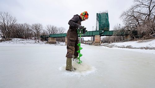 RUTH BONNEVILLE / WINNIPEG FREE PRESS

Local  - Forks skating trail prep

Joel Kosa, with the Forks, uses an auger to check the thickness of the ice on the Red River Wednesday.  Checking ice thickness, flooding and building stairs down to the river level are all part of the preparations that  maintenance workers are making this week for the upcoming opening of the nestaway skating trail.  Exact date of opening is not yet available. 


Jan 3rd, 2024