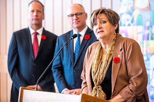 MIKAELA MACKENZIE / WINNIPEG FREE PRESS

Councillor Janice Lukes, new deputy mayor, speaks as the new Executive Policy Committee members are announced at City Hall in Winnipeg on Wednesday, Nov. 2, 2022. For Joyanne story.
Winnipeg Free Press 2022.