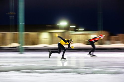 MIKAELA MACKENZIE / WINNIPEG FREE PRESS
	
Kai Peacock speed skates at the Susan Auch Oval on Thursday, Jan. 4, 2024.  For Taylor Allen story.
Winnipeg Free Press 2023