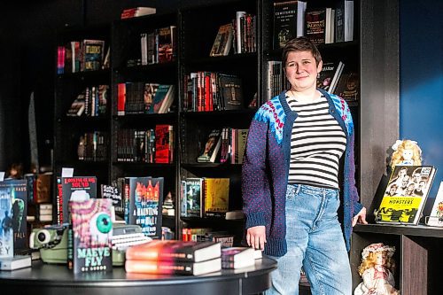 MIKAELA MACKENZIE / WINNIPEG FREE PRESS
	
Chelsea McKee-Trenchard, owner of Raven&#x2019;s End, at the horror-centric book store (which opened last week) on Tuesday, Jan. 9, 2024. For Ben Waldman story.
Winnipeg Free Press 2023