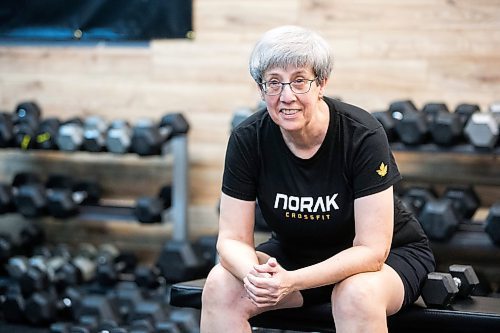 MIKAELA MACKENZIE / WINNIPEG FREE PRESS
	
Yvonne Morier at Norak Crossfit on Wednesday, Jan. 10, 2024. Morier has been lifting weights since she retired, and has noticed a real difference in her strength, stamina, and endurance. For AV Kitching story.
Winnipeg Free Press 2023