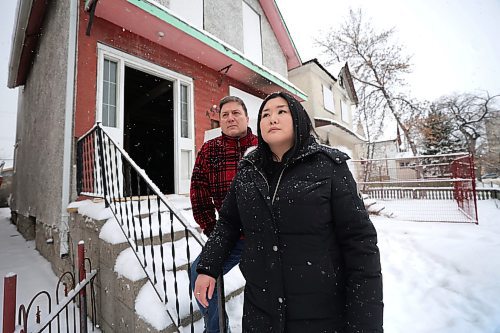 RUTH BONNEVILLE / WINNIPEG FREE PRESS

LOCAL - vacant fires

Vacant home owner Maria Suzuki and her lawyer John Prystanski at her home located at 456 Elgin Ave.

Suzuki is being charged - and is fighting - a total of more than $100,000 charged to her for the city&#x2019;s costs of fighting three fires at the vacant property. She currently is renovating the property with work being done during photo session. 


 Rollason story

Jan 10th, 2024