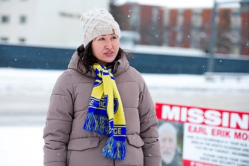 MIKAELA MACKENZIE / WINNIPEG FREE PRESS
	
Britt Moberg, daughter of missing 81-year-old Earl Moberg, in the area he was last heard from on Wednesday, Jan. 10, 2024. The Bear Clan was central in helping to organize and lead community searches. For Tyler story.
Winnipeg Free Press 2023