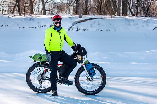 MIKAELA MACKENZIE / WINNIPEG FREE PRESS

Daniel Perry, who recently finished a 160 mile winter endurance cycling race, poses for a portrait with his bike in Winnipeg on Wednesday, Jan. 19, 2022. For Ben Waldman story.
Winnipeg Free Press 2022.