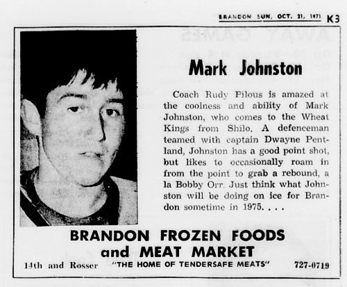 A snippet about Mark Johnston ran in the Oct. 21, 1971 edition of The Brandon Sun. (Brandon Sun archives)