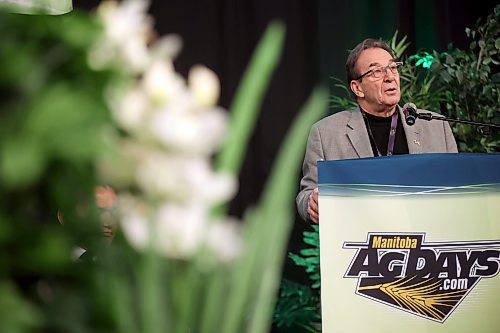 16012024
Manitoba Agriculture Minister Ron Kostyshyn speaks during the dignitaries address in the MNP Theatre during Manitoba Ag Days 2024 at the Keystone Centre on Tuesday.
(Tim Smith/The Brandon Sun)