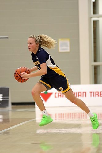 Piper Ingalls scored 27 points to lead the Brandon University Bobcats to their first win of the Canada West women's basketball season on Sunday. First, they had a 32-hour journey to Edmonton due to myriad delays and cancelled flights. (Thomas Friesen/The Brandon Sun)