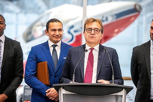 MIKAELA MACKENZIE / WINNIPEG FREE PRESS
	
Minister of Energy and Natural Resources Jonathan Wilkinson makes a funding announcement supporting clean fuels production at the Royal Aviation Museum of Western Canada on Wednesday, Jan. 17, 2024. 
Winnipeg Free Press 2024