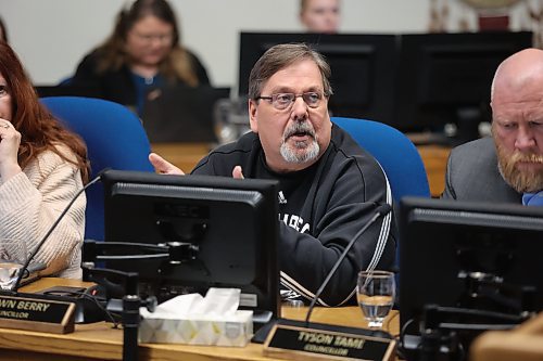 Coun. Shawn Berry (Ward 7) asks a question about the city's capital budget during a pre-budget special meeting of Brandon City Council on Monday. Berry expressed concern over city administration's request that councillors submit budget alterations head of formal deliberations this year. (Colin Slark/The Brandon Sun)