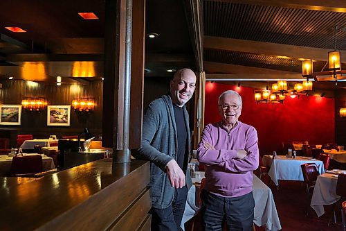 RUTH BONNEVILLE / WINNIPEG FREE PRESS

LOCAL - Rae &amp; Jerry's, new owner

Steve Hrousalas has sold the restaurant after 49 years to local investors including Adam Rodin who has loved the place since he was a kid

Portrait of Rae and Jerry&#x2019;s previous owner, Steve Hrousalas with Adam Rodin, who is one of the local investors, in the iconic, dining room with ruby red furnishings. 


Jan 18th, 2024