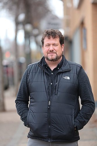 NDP Brandon East MLA elect Glen Simard poses for a photo on Rosser Avenue a week after his election win on Oct. 3. (Matt Goerzen/The Brandon Sun)