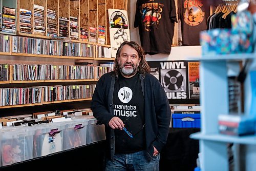 JOHN WOODS / WINNIPEG FREE PRESS
Peter Dul, owner of Duly Records, photographed at his store at Thirsty&#x2019;s Flea Market in Winnipeg Sunday, January  21, 2024. 

Reporter: dave