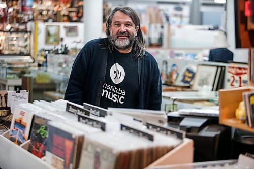 JOHN WOODS / WINNIPEG FREE PRESS
Peter Dul, owner of Duly Records, photographed at his store at Thirsty&#x2019;s Flea Market in Winnipeg Sunday, January  21, 2024. 

Reporter: dave