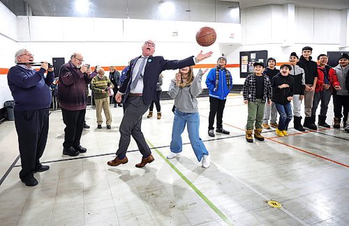 RUTH BONNEVILLE / WINNIPEG FREE PRESS

Standup - basketball fun with Mayor and council members

Mayor Scott Gillingham, tries to retrieve a rebound ball while playing a fun game of basketball with Arthur E. Wright School student, Olha Durniak, after announcement Monday. 


Mayor Scott Gillingham and Devi Sharma, Councillor for Old Kildonan, play a fun, pick-up- game of basketball with students from Arthur E. Wright School after funding  announcement at Maples Community Centre Monday morning.  

Grades 7 &amp; 8 students from Arthur E. Wright School and community members attended the announcement which is awarding renovation grants to 13 community centres in the city including a new gym floor for  Maples Community Centre.

All in attendance:
Mayor Scott Gillingham
Evan Duncan, Chairperson of the Standing Policy Committee on Community Services
Devi Sharma, Councillor for Old Kildonan
Lora Meseman, Executive Director, General Council of Winnipeg Community Centres
 



Jan 22nd 2024